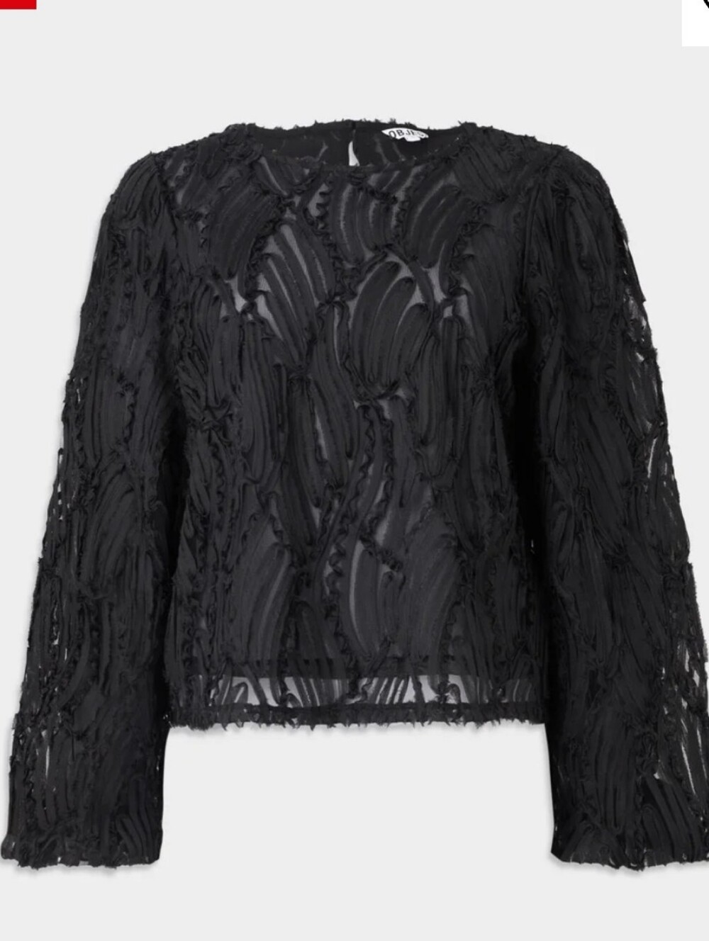 DAY Birger et Mikkelsen REYNE - Blouse - black Sheer crochet tulle Size Medium